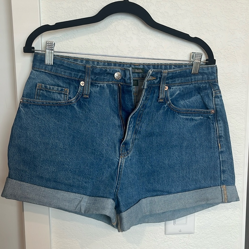 Denim shorts- happy